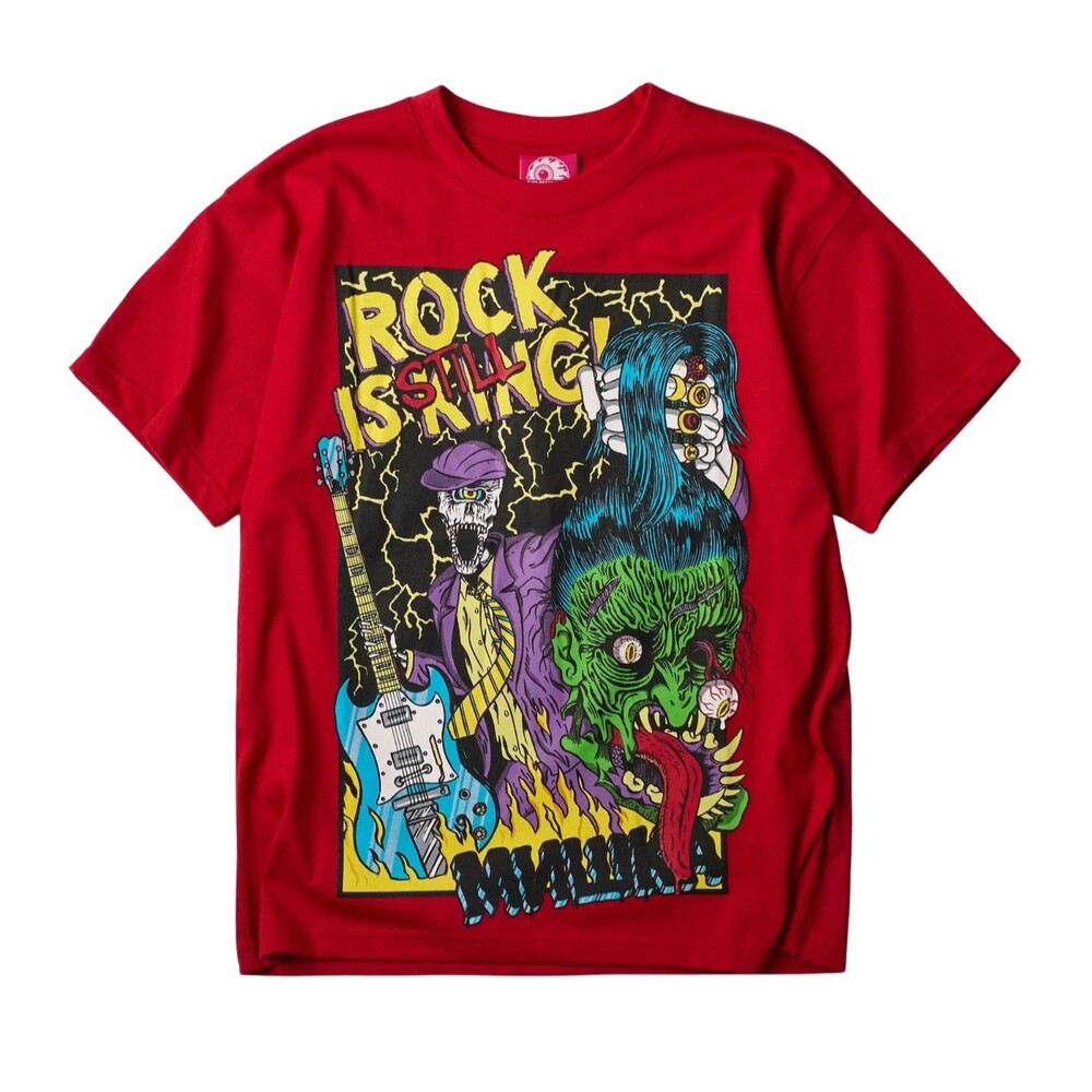 Mishka Rock is Still King Graphic T-Shirt Men’s Large Red Tee Guitar Flames